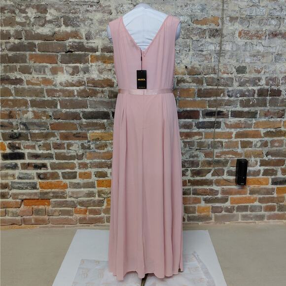 Miusol Mother Of Bride Formal Dress Women's XL Pink Chiffon Wedding Party Maxi - Picture 3 of 10